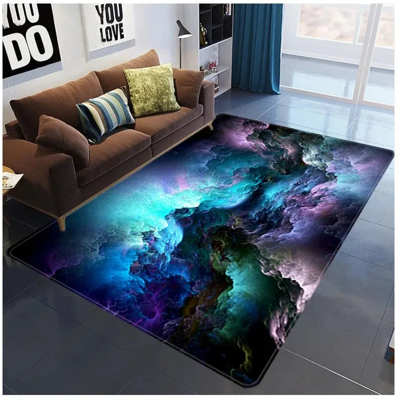 3D Galaxy Space Star Non-Slip Carpet for Bedroom Living Room Bathroom Decorative Floor Mat Door Mat