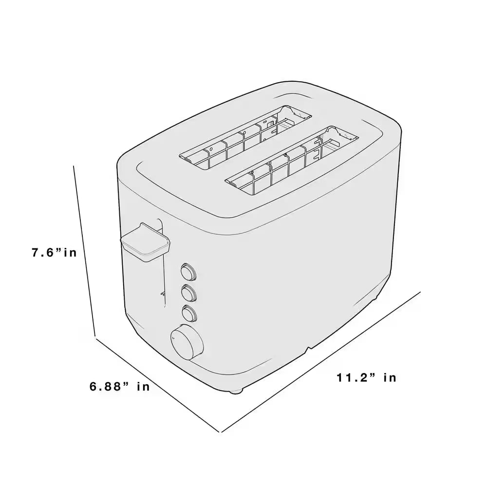 2-Slice Stainless Steel Wide Slot Toaster with 7 Shade Settings