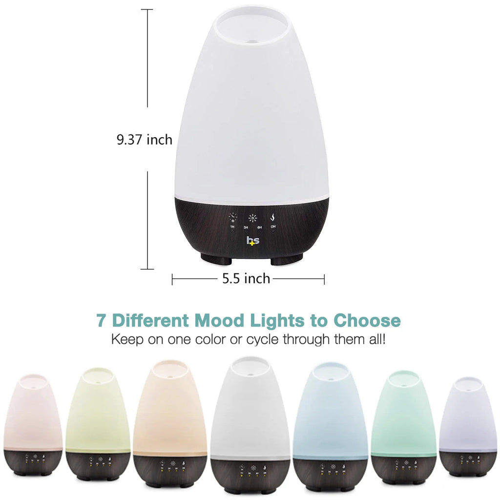 500Ml Essential Oil Diffuser & Cool Mist Humidifier for Room with Timer & Mood Lights