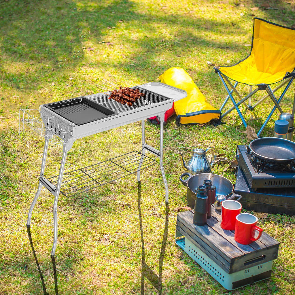 39'' Grill BBQ Grill Portable Camping Charcoal Grill Foldable
