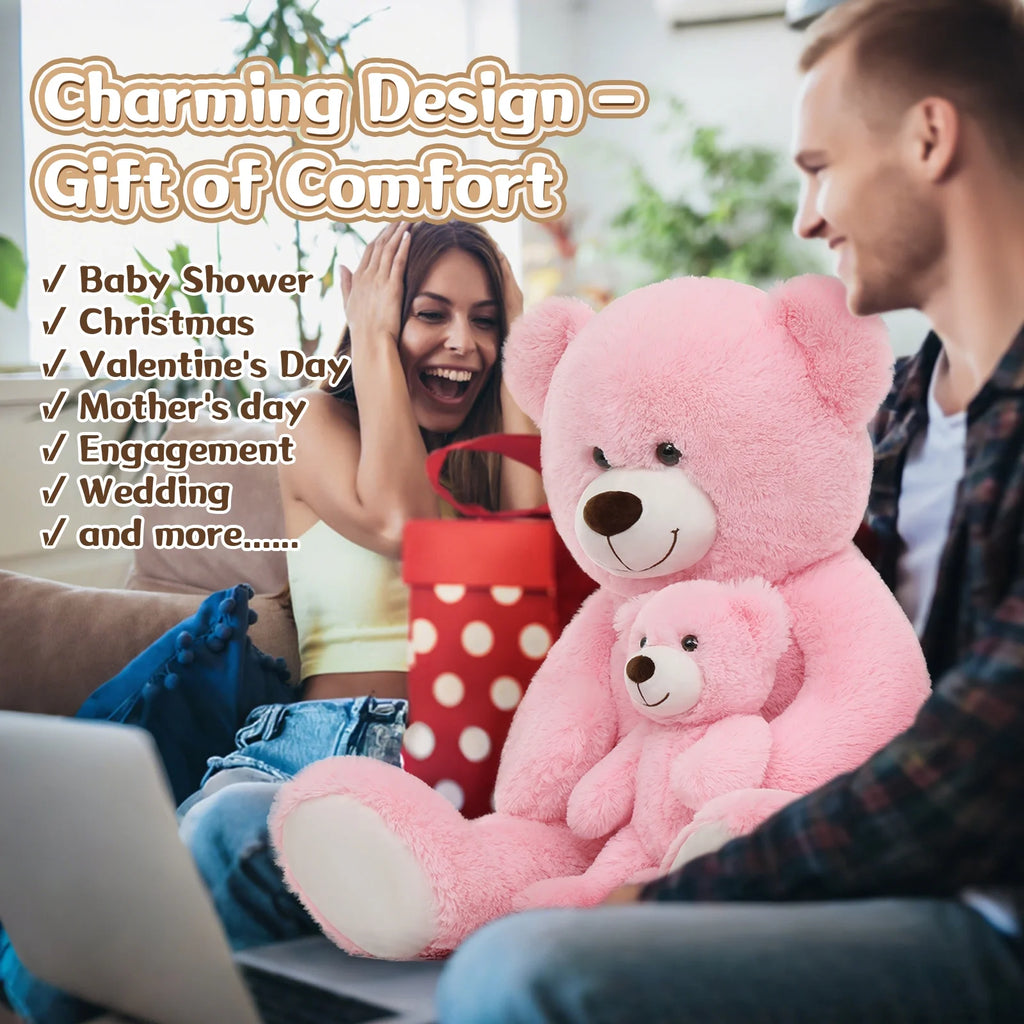 39" Giant Teddy Bear Mommy and Baby Soft Plush Bear Stuffed Animal