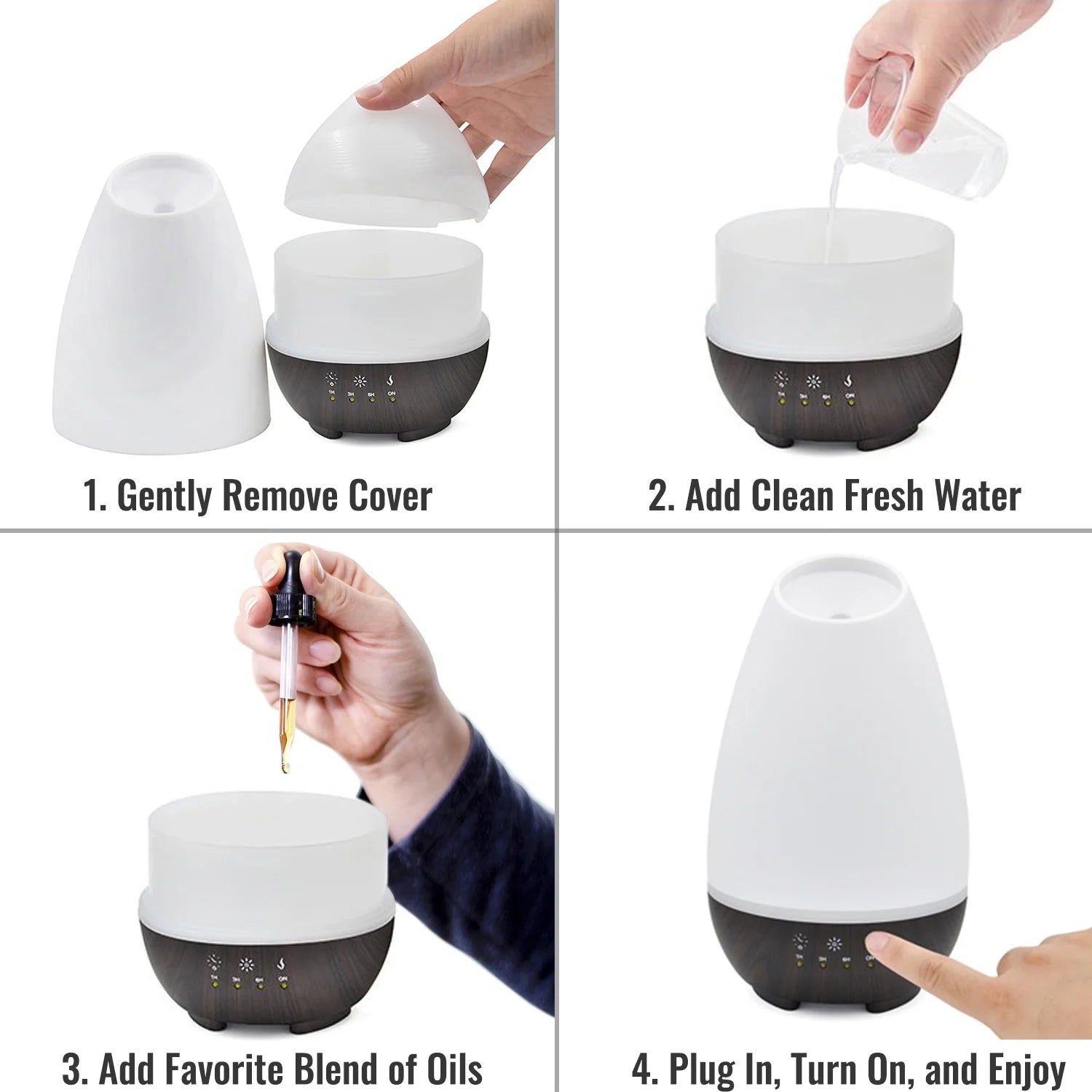 500Ml Essential Oil Diffuser & Cool Mist Humidifier for Room with Timer & Mood Lights