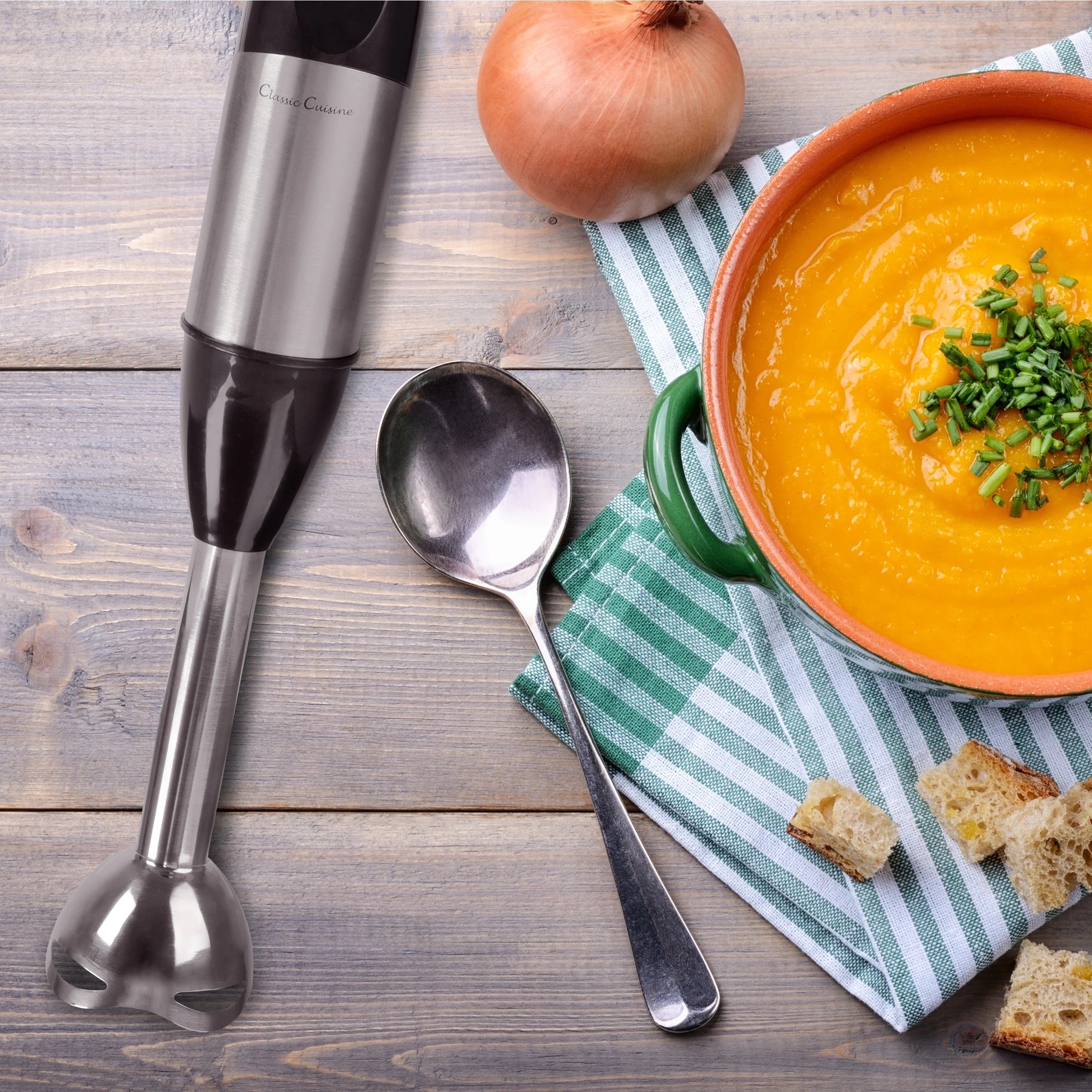 6-Speed 4-In-1 Immersion Hand Blender for Soups (Black)