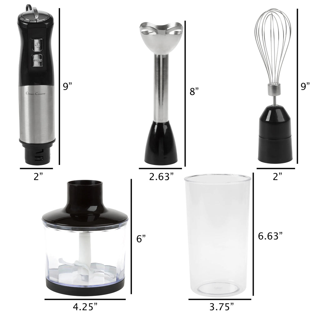 6-Speed 4-In-1 Immersion Hand Blender for Soups (Black)