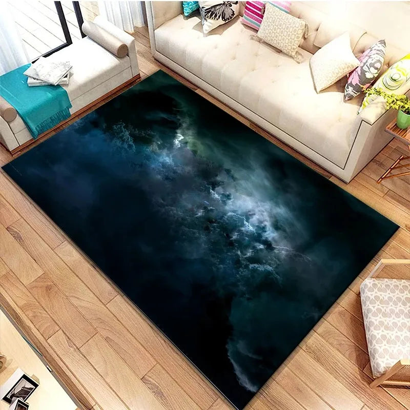 3D Galaxy Space Star Non-Slip Carpet for Bedroom Living Room Bathroom Decorative Floor Mat Door Mat
