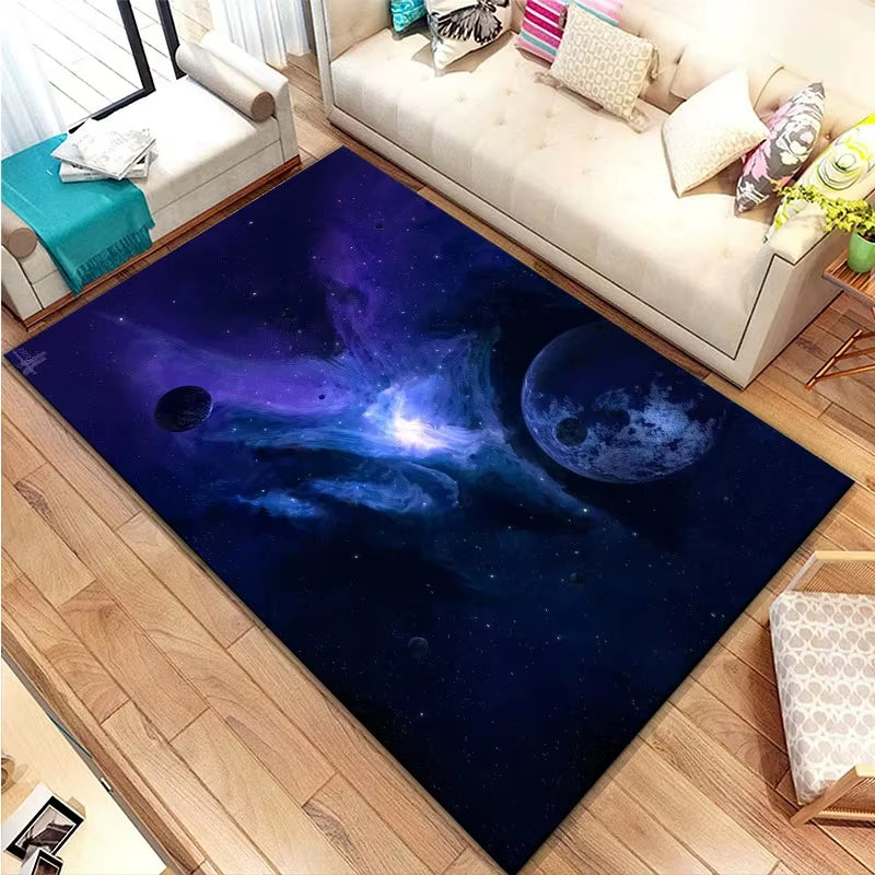 3D Galaxy Space Star Non-Slip Carpet for Bedroom Living Room Bathroom Decorative Floor Mat Door Mat