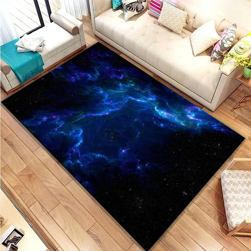 3D Galaxy Space Star Non-Slip Carpet for Bedroom Living Room Bathroom Decorative Floor Mat Door Mat