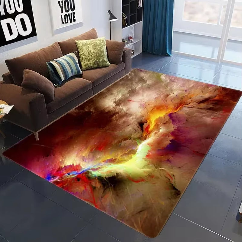 3D Galaxy Space Star Non-Slip Carpet for Bedroom Living Room Bathroom Decorative Floor Mat Door Mat