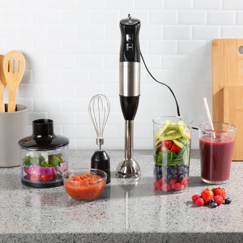 6-Speed 4-In-1 Immersion Hand Blender for Soups (Black)