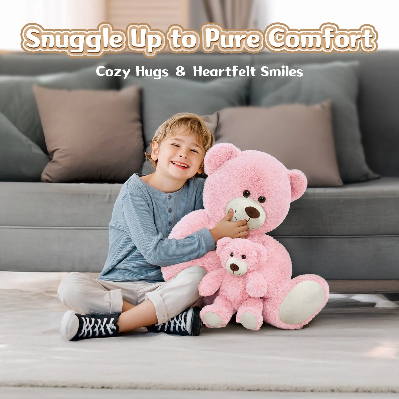 39" Giant Teddy Bear Mommy and Baby Soft Plush Bear Stuffed Animal