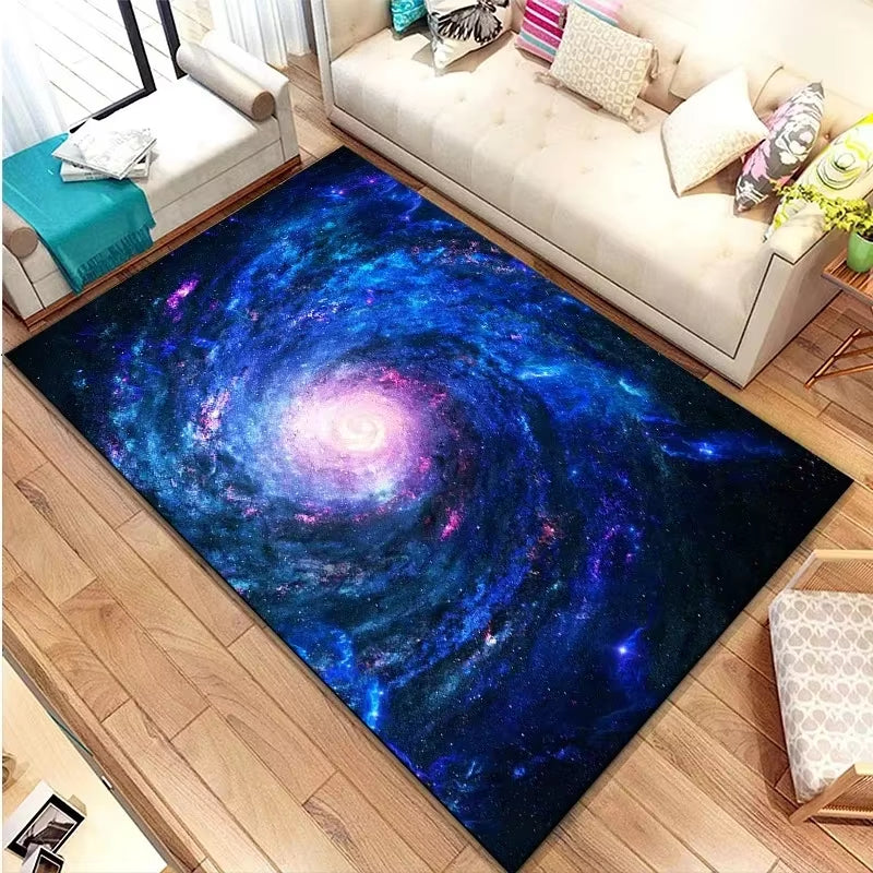 3D Galaxy Space Star Non-Slip Carpet for Bedroom Living Room Bathroom Decorative Floor Mat Door Mat