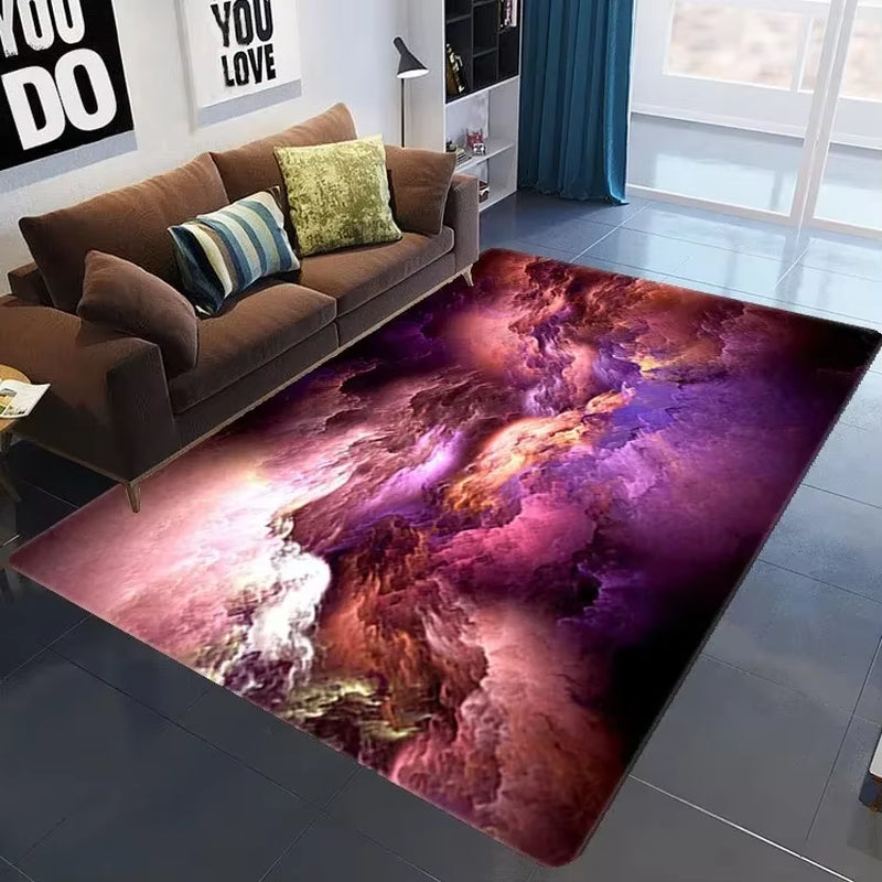 3D Galaxy Space Star Non-Slip Carpet for Bedroom Living Room Bathroom Decorative Floor Mat Door Mat