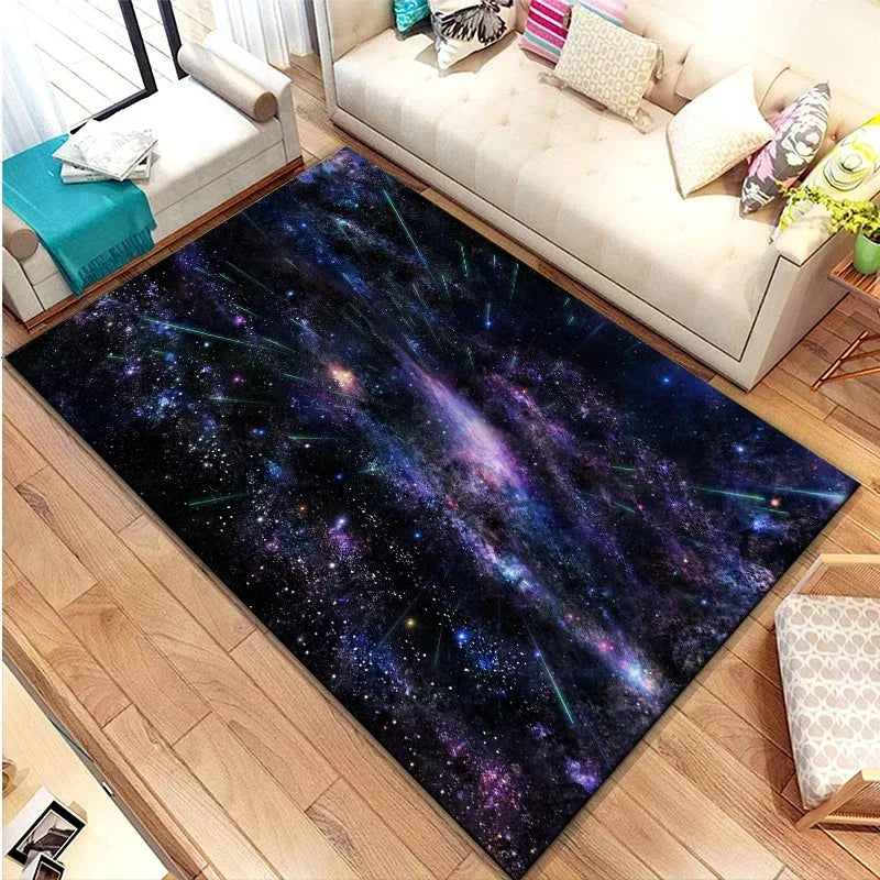 3D Galaxy Space Star Non-Slip Carpet for Bedroom Living Room Bathroom Decorative Floor Mat Door Mat